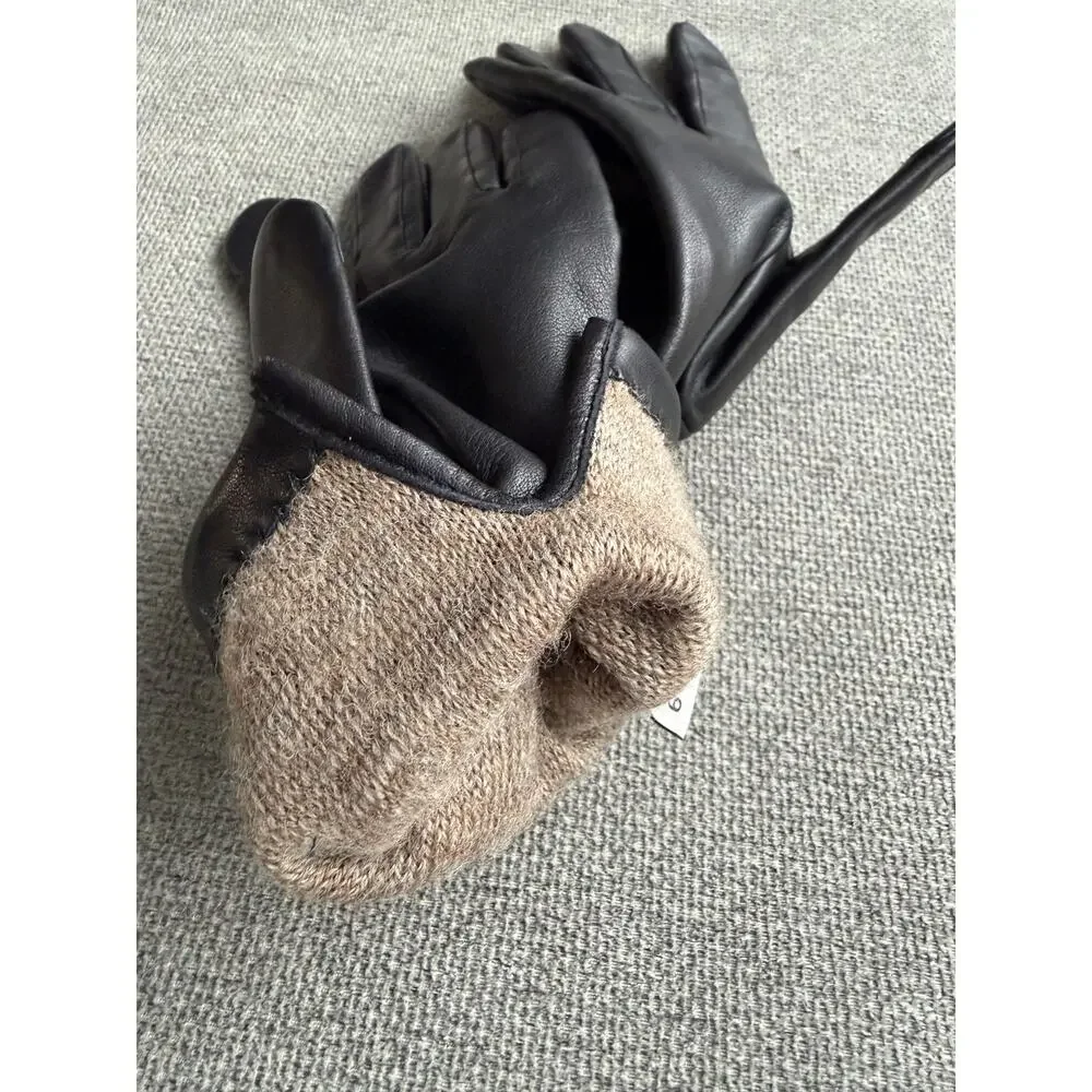 Coach Horse And Carriage Sheep Leather Tech Gloves Black Size 6.5 - F76310 New